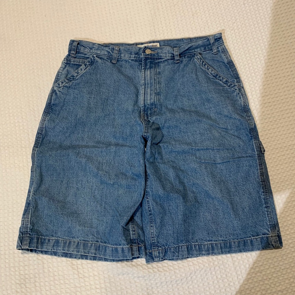 Canyon River Blues Mens Denim Carpenter Shorts Blue Medium Wash 34 RN 15099